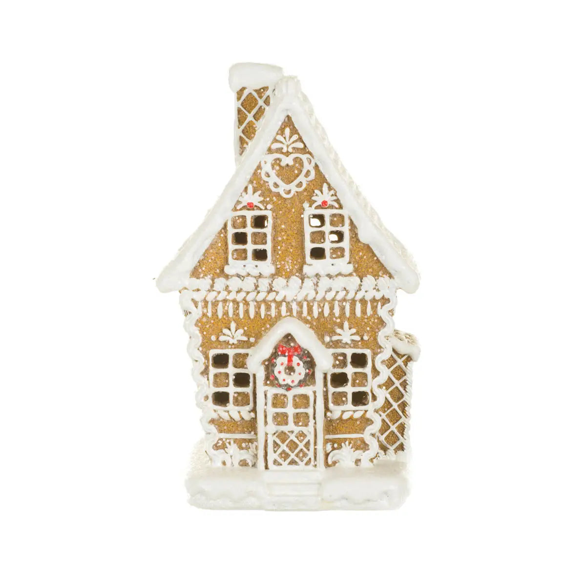 White/Red Led Two-Story Gingerbread House Display