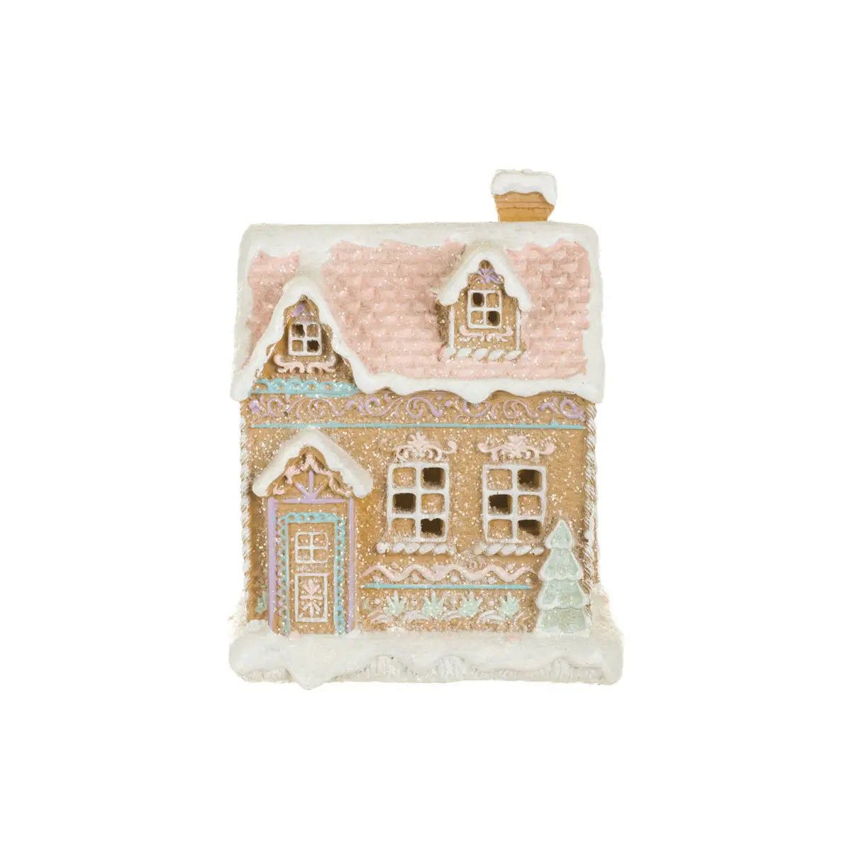 Gingerbread House with Snowcapped Chimney