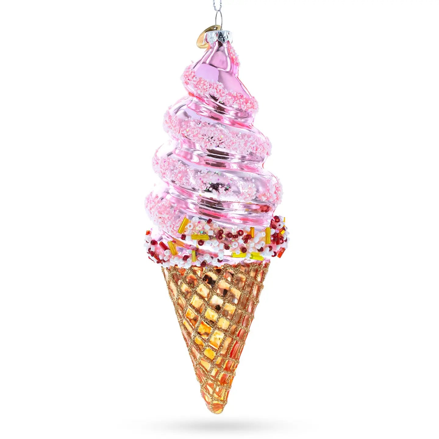 Pink Ice Cream Glass Ornament