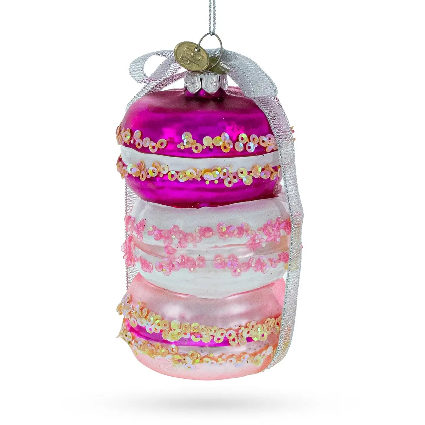 Gift Wrapped Macarons Glass Ornament