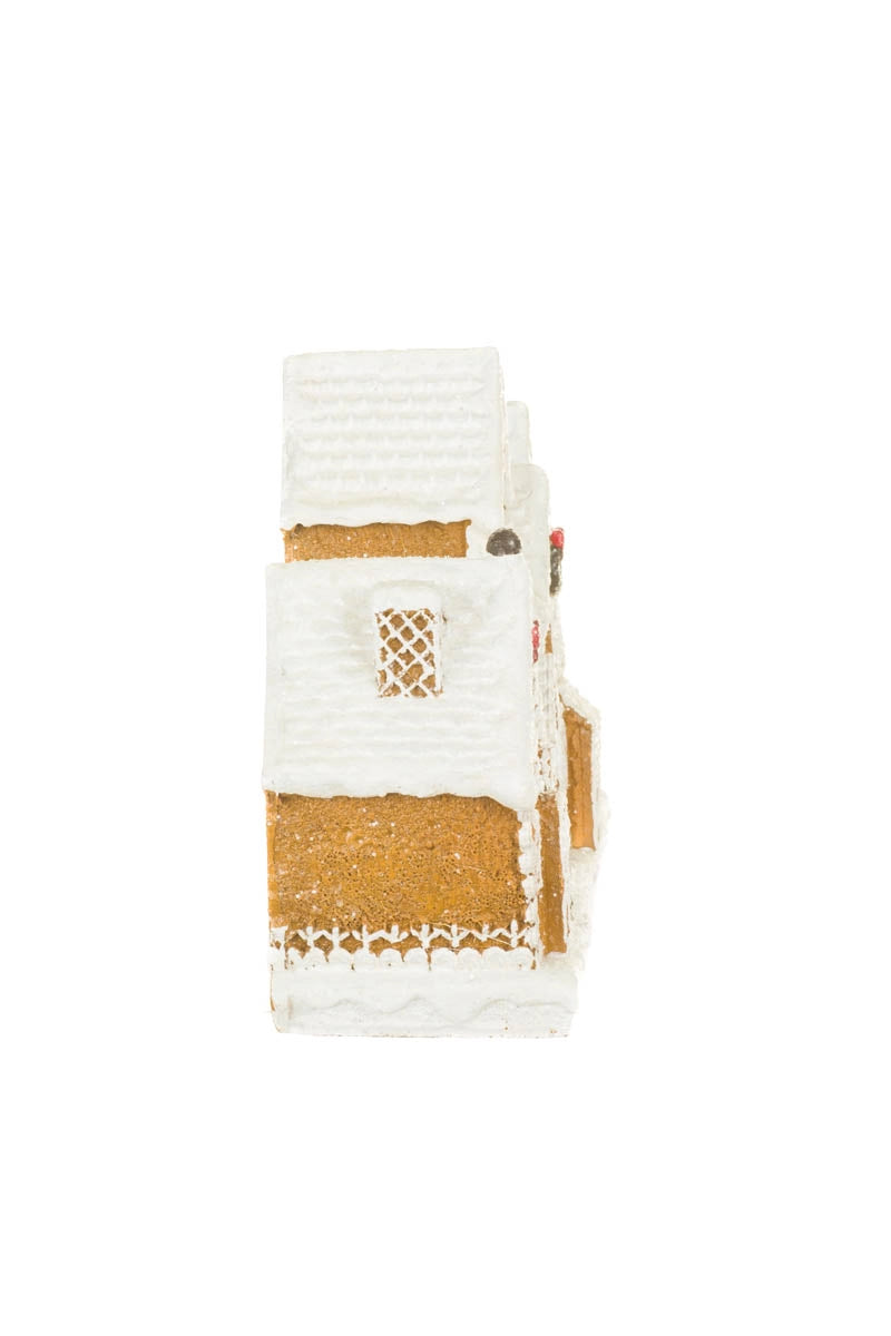 White/Red Glittery Led Gingerbread Townscape Display