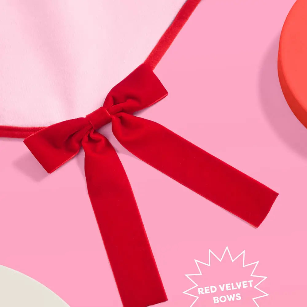 Pretty in Pink Tree Skirt - Wavy Tree Skirt with Bows