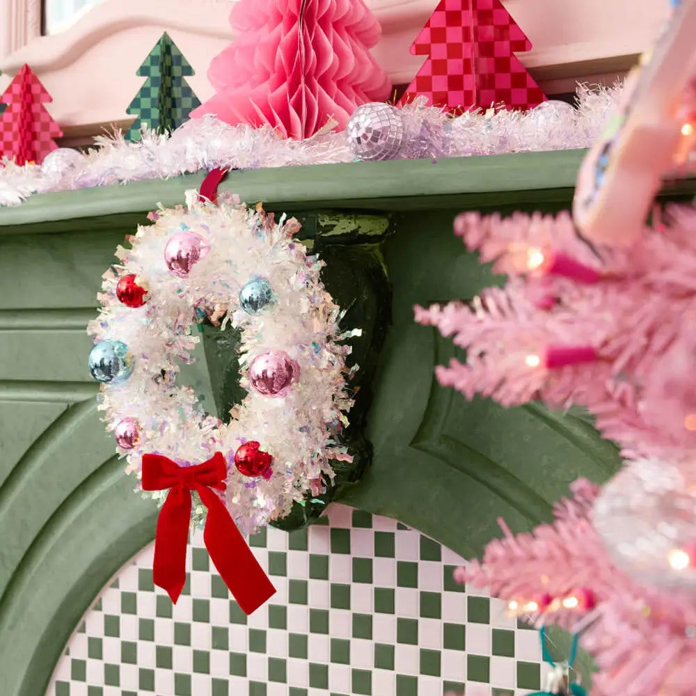 A White Christmas Wreath - White Iridescent Mini Wreath