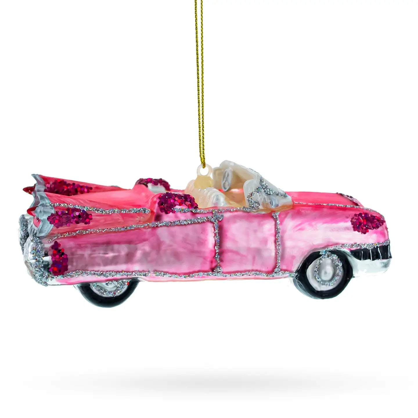 Classic Convertible Retro Car Glass Ornament