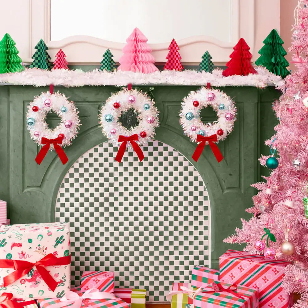 A White Christmas Wreath - White Iridescent Mini Wreath