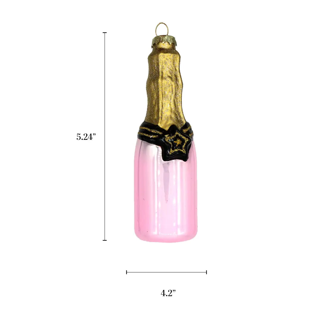 Christmas Ornaments Glass Handmade Pink Champagne