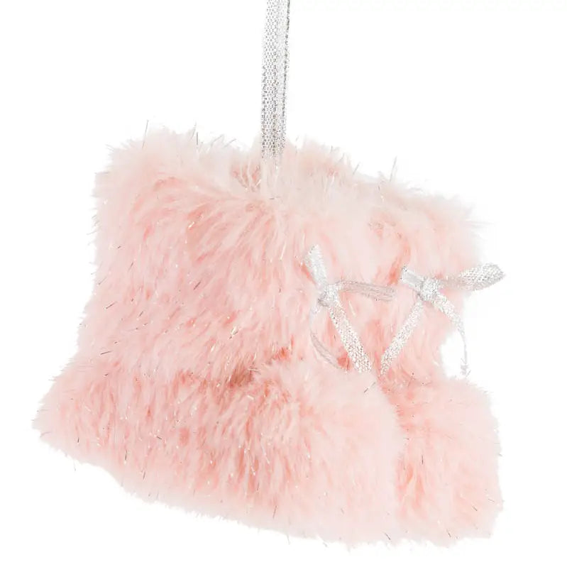 Pink Fur Boots Ornament