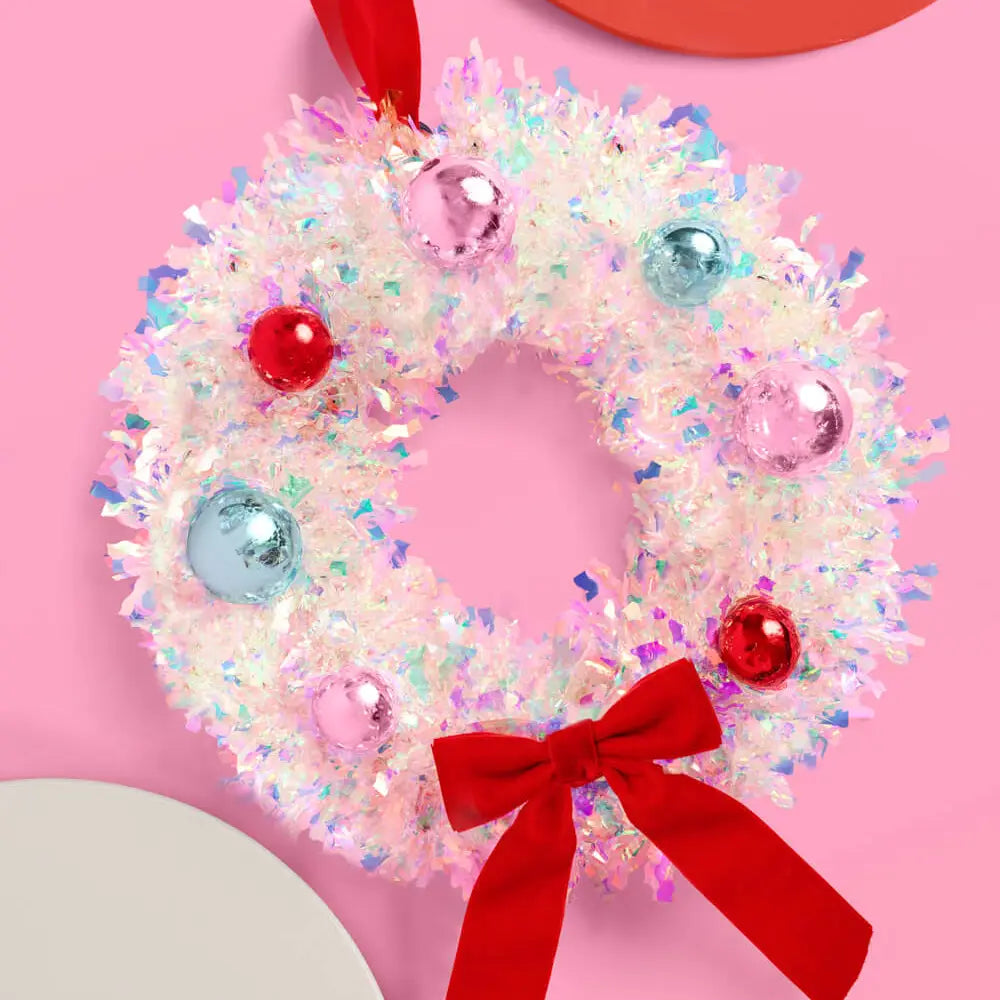 A White Christmas Wreath - White Iridescent Mini Wreath