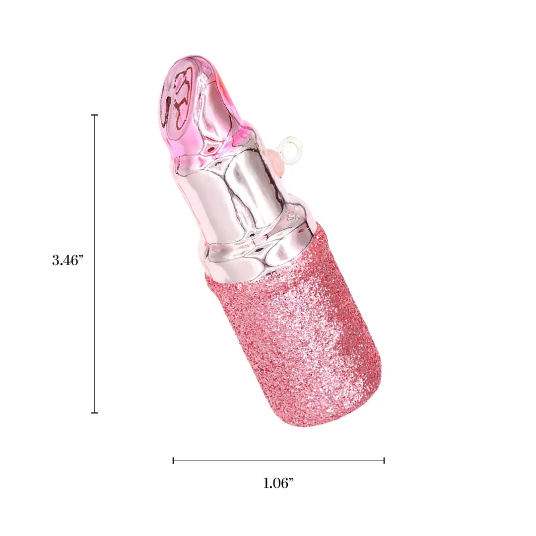 Glass Pink Lipstick | Christmas Ornament