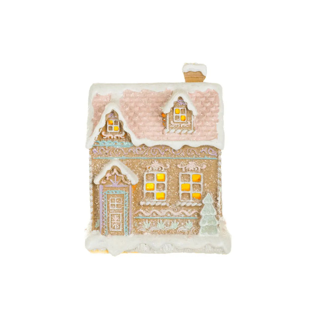 Gingerbread House with Snowcapped Chimney