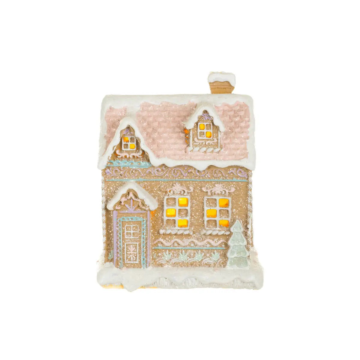 Gingerbread House with Snowcapped Chimney